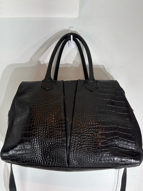 Walter by walter Baker Handbags - Walter by Walter Baker Black Croc Embossed Leather Satchel Crossbody Bag